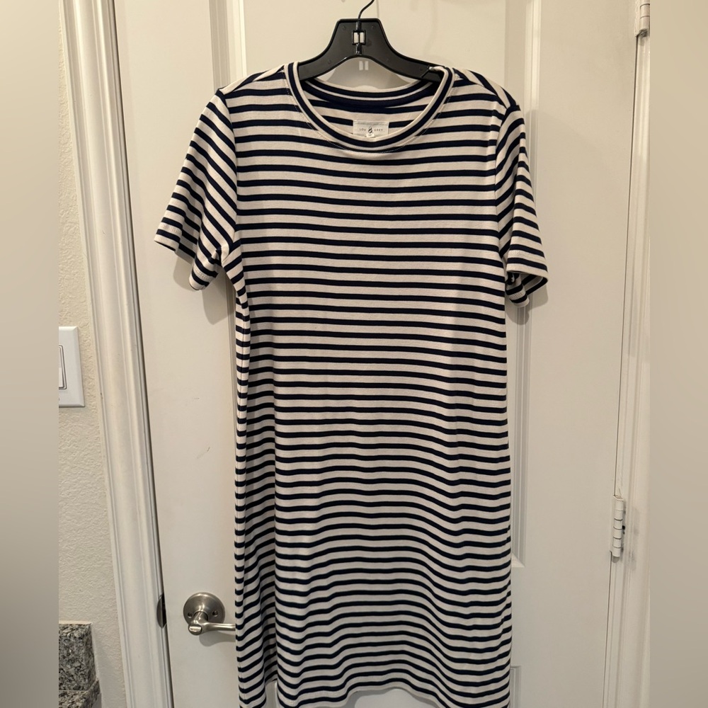 Navy & white striped Lou & Grey tshirt dress